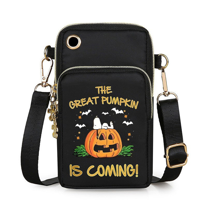 Halloween Pumpkin Mini Crossbody Phone Bag Cute Coin Wallet for Women and Kids