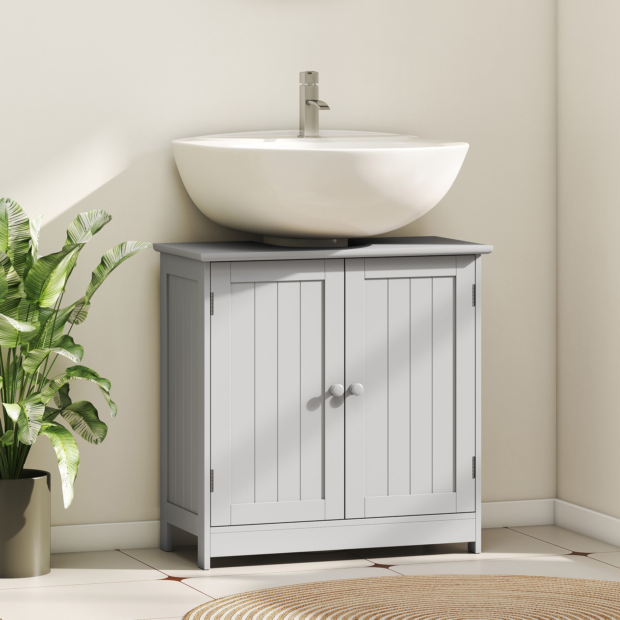 Bathroom Vanity Cabinet Under Sink Storage with Adjustable Shelf