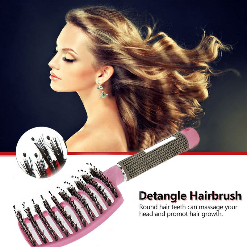 Bristle & Nylon Hair Brush for Detangling and Scalp Massage