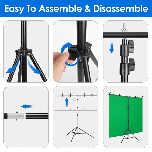 T Shape Backdrop Stand Adjustable Photography Support Kit