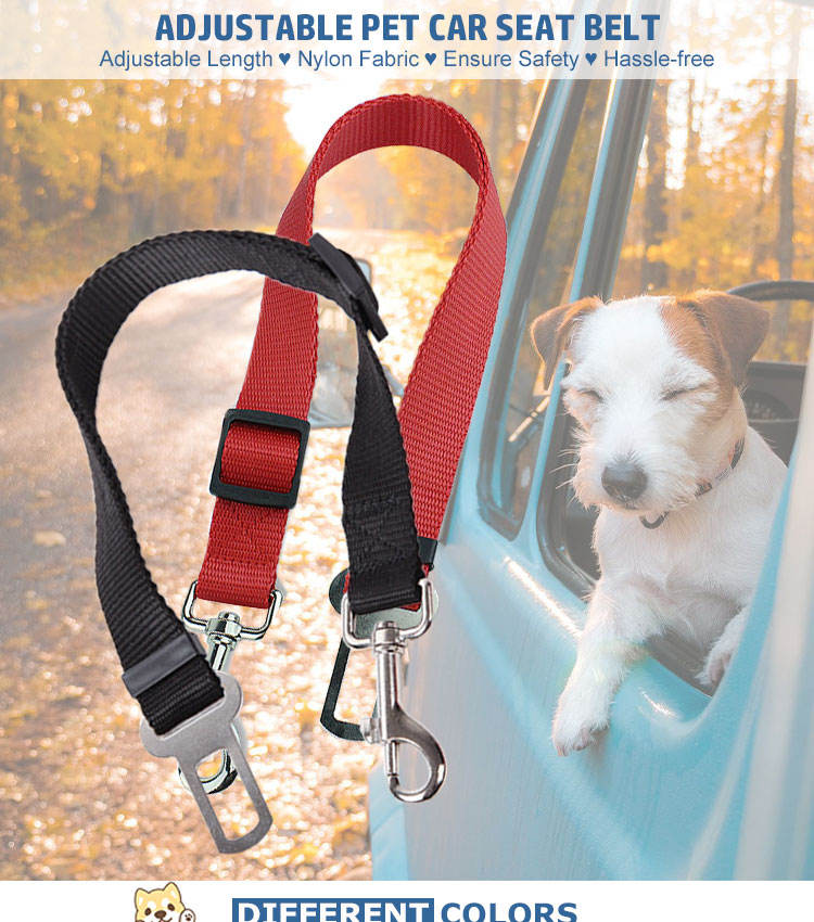 Premium Pet Car Seat Belt Adjustable Safety Leash Durable Nylon