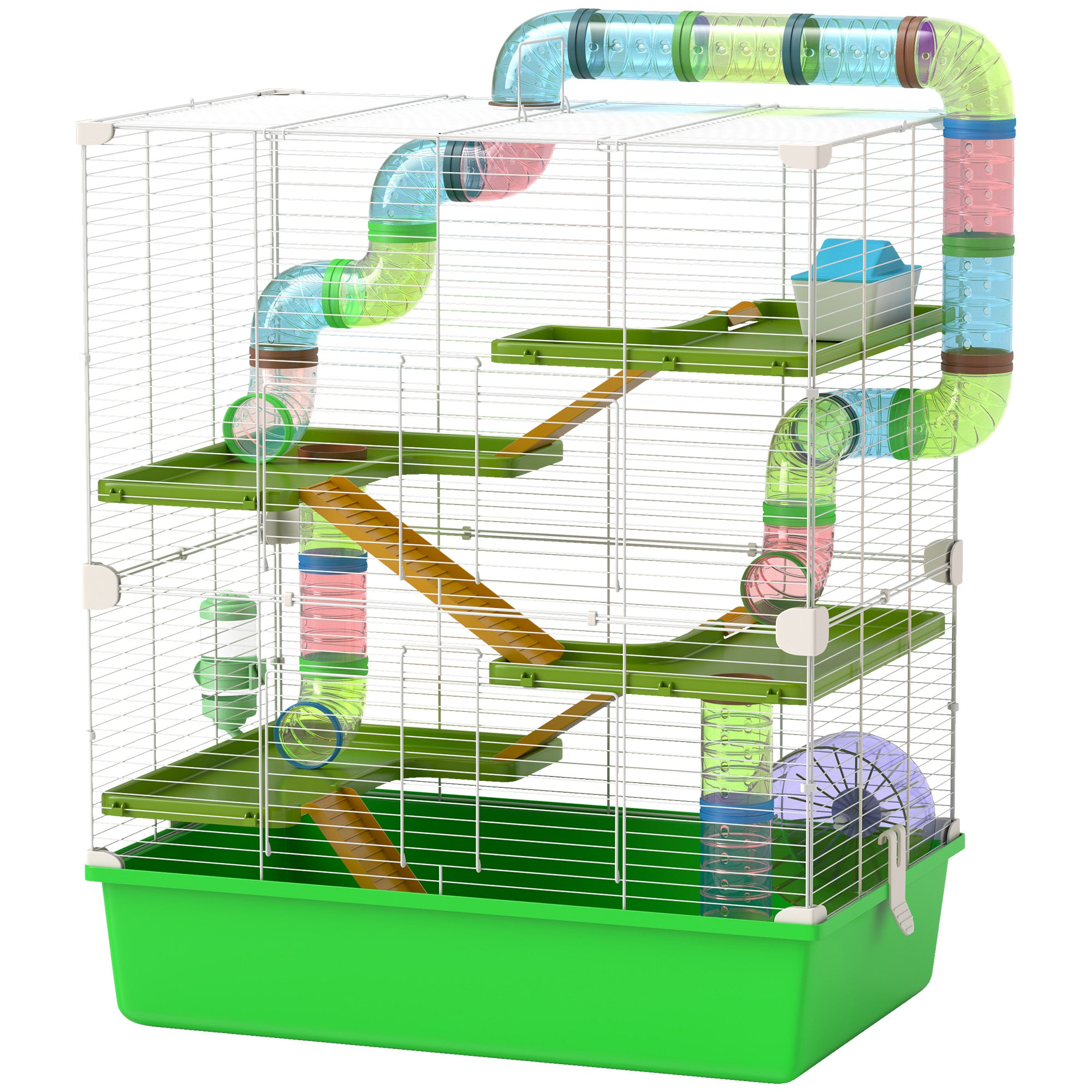 23-Inch 5-Tier Hamster Cage with Exercise Wheel & Water Bottle – Small Animal Habitat