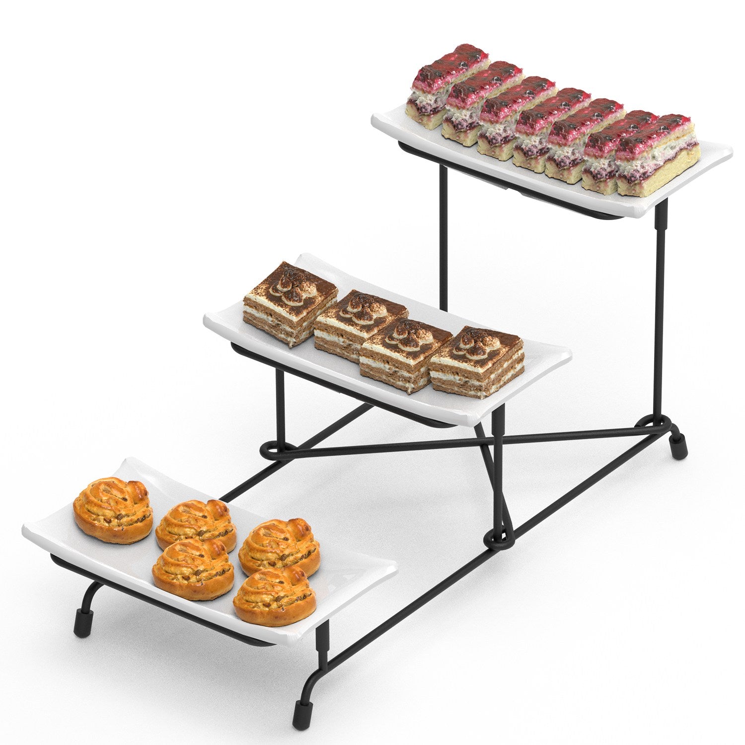 3 Tier Plastic Serving Tray Stand for Desserts