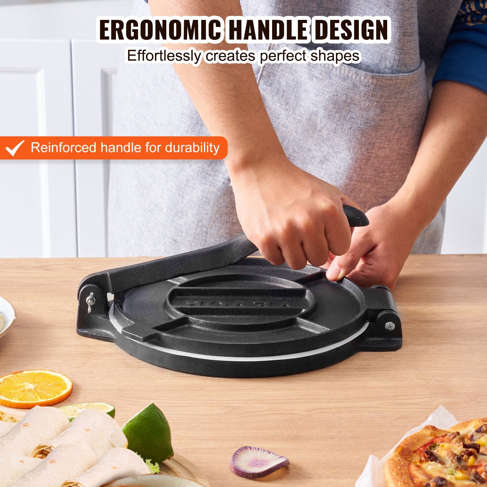 Cast Iron Tortilla Press Heavy Duty Roti Maker