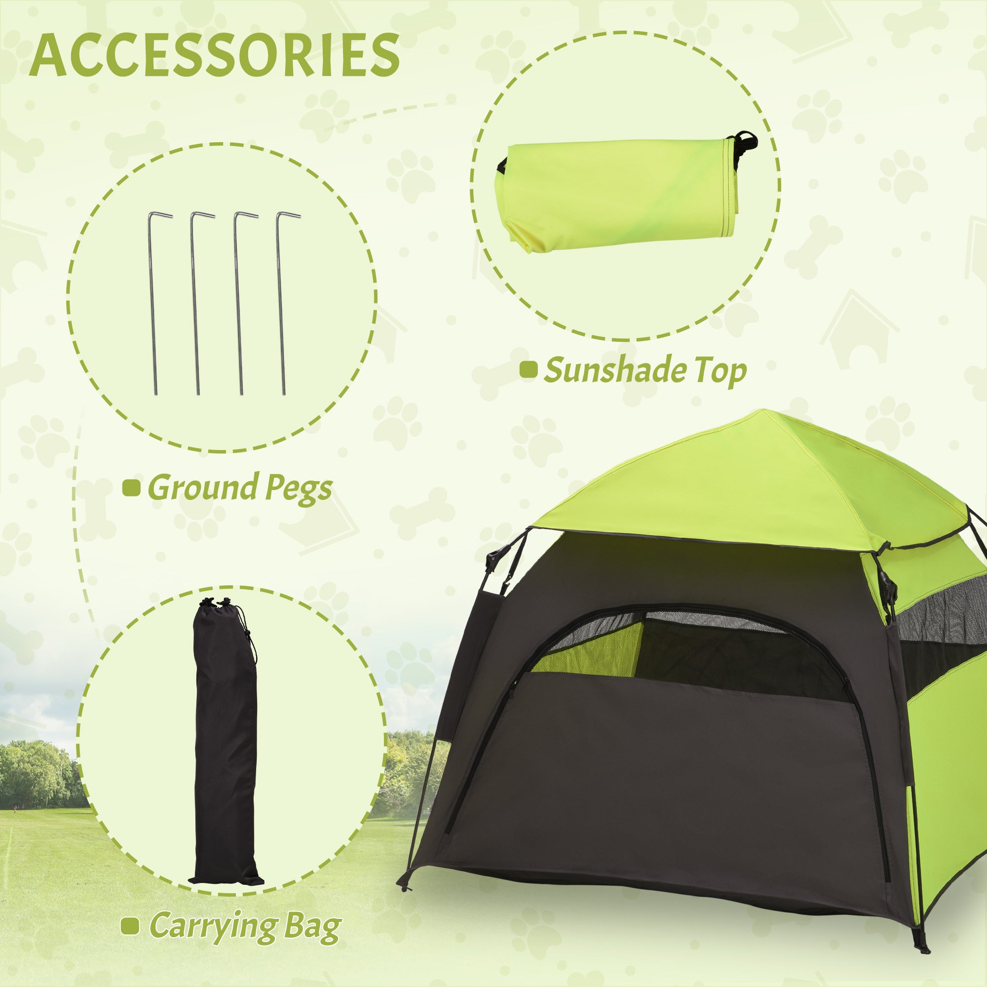 Pop-Up Dog Tent for Large & Extra Large Dogs – Portable Pet Camping Shelter with Carry Bag