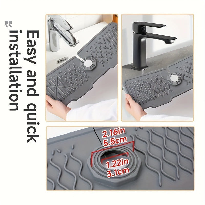 Large Silicone Drain Board Self Draining Non Slip Kitchen Mat