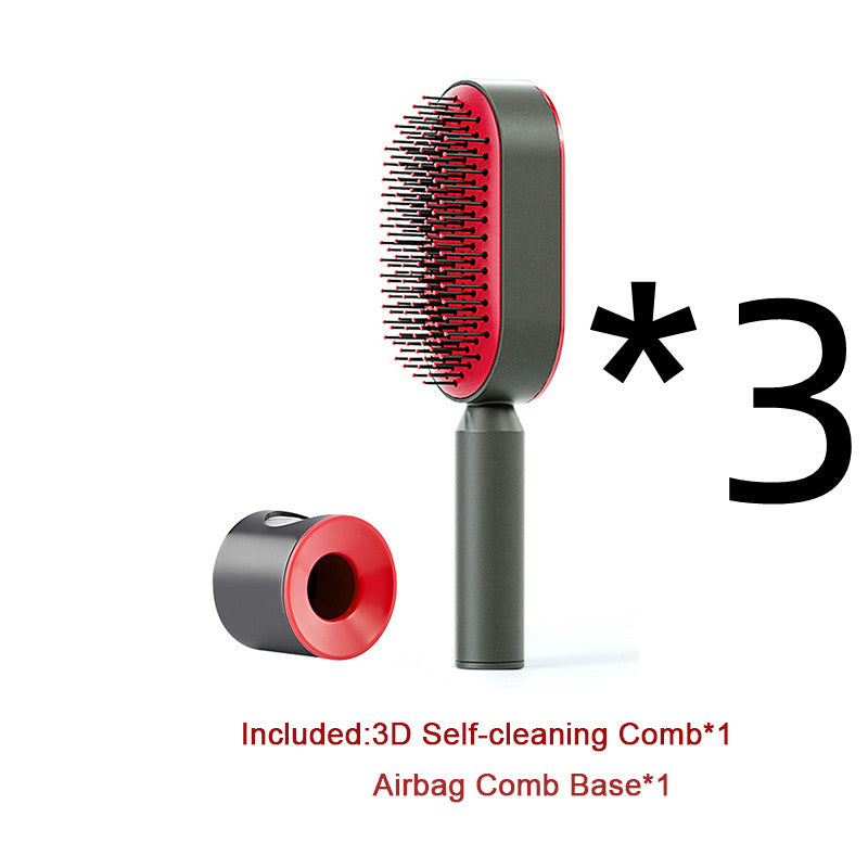 Self Cleaning Hair Brush with Scalp Massage & Detangling