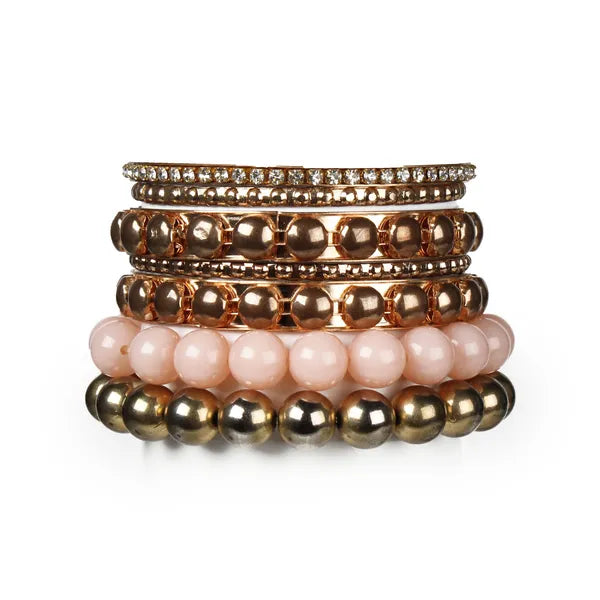 Luxury Retro Gold Bangle Bracelet Set – Rhinestone Stackable