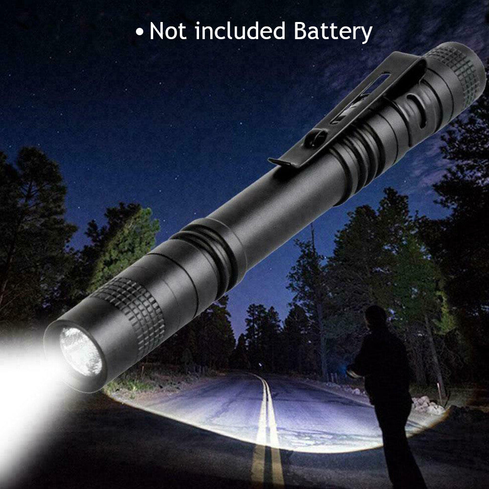 Mini Tactical Penlight LED Flashlight Portable Clip Torch Light
