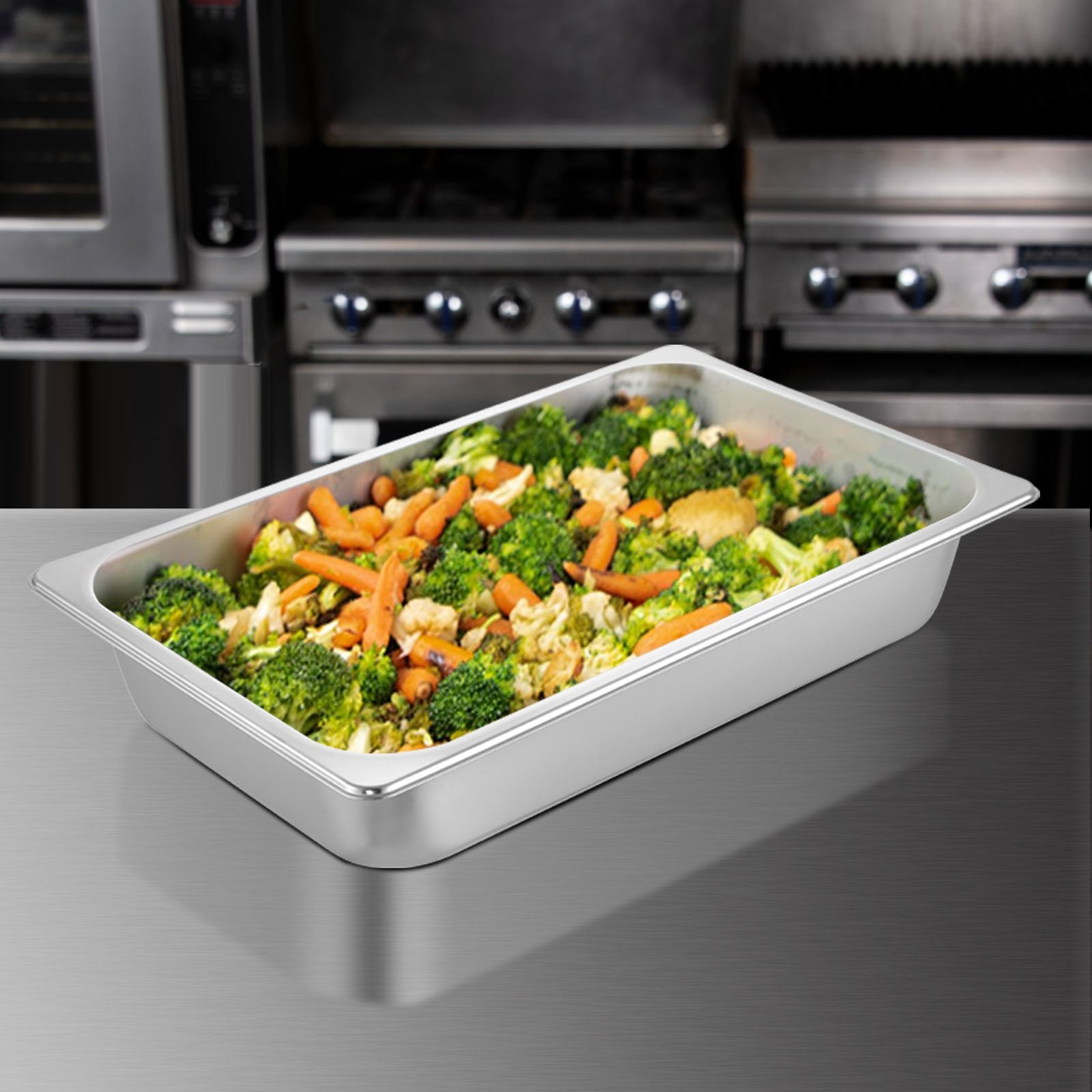 6-Pack Stainless Steel Steam Table Pans Full Size Deep 13L