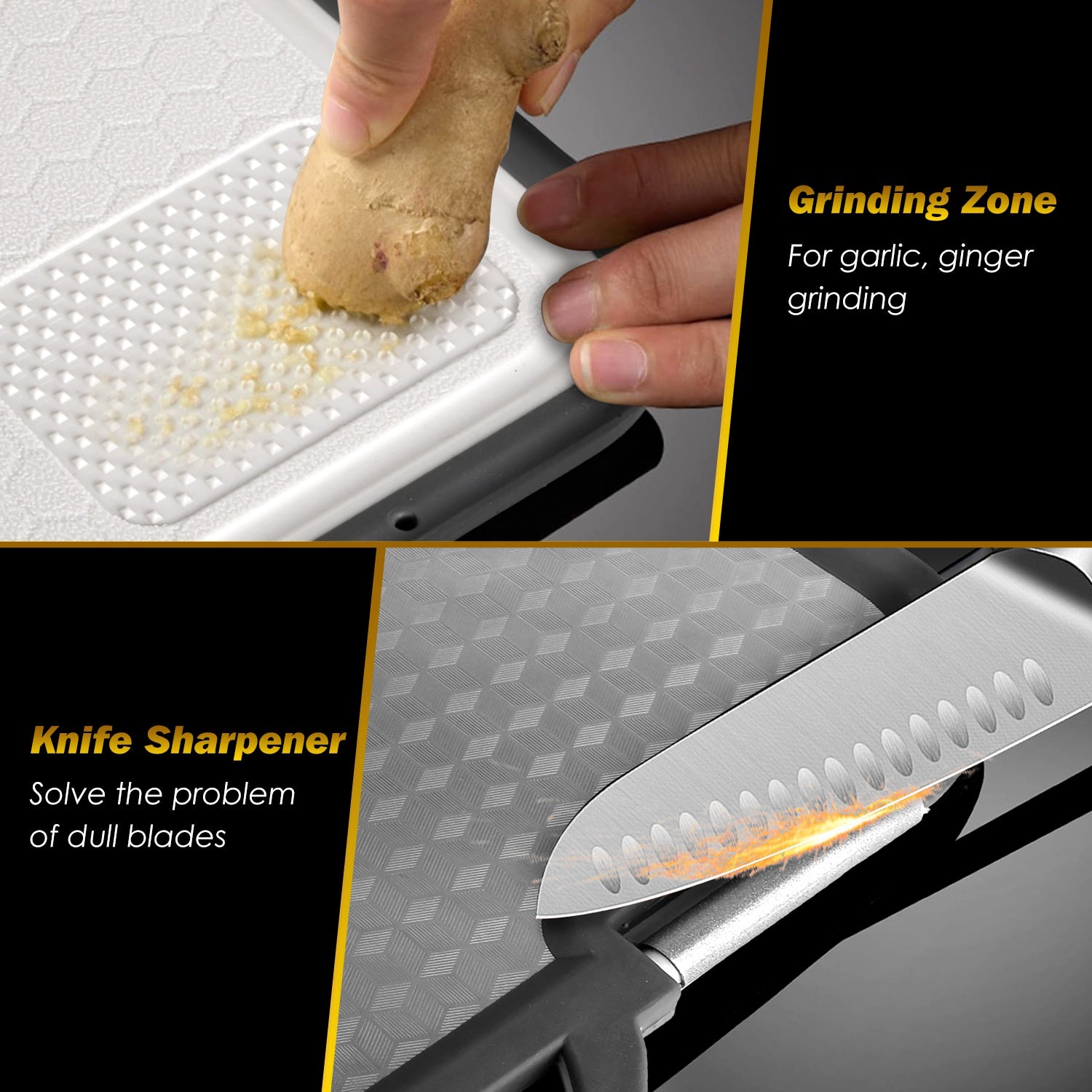 2Pcs Double Sided Cutting Board Stainless Steel PP Kitchen Set