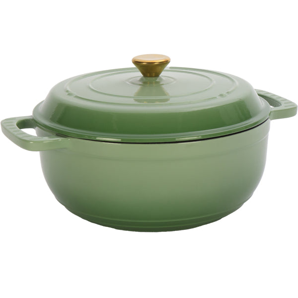 6QT Enameled Cast Iron Dutch Oven Pot with Lid and Silicone Gloves