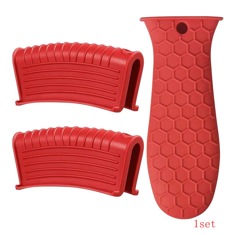 3-Piece Silicone Handle Covers for Cast Iron Skillets Set
