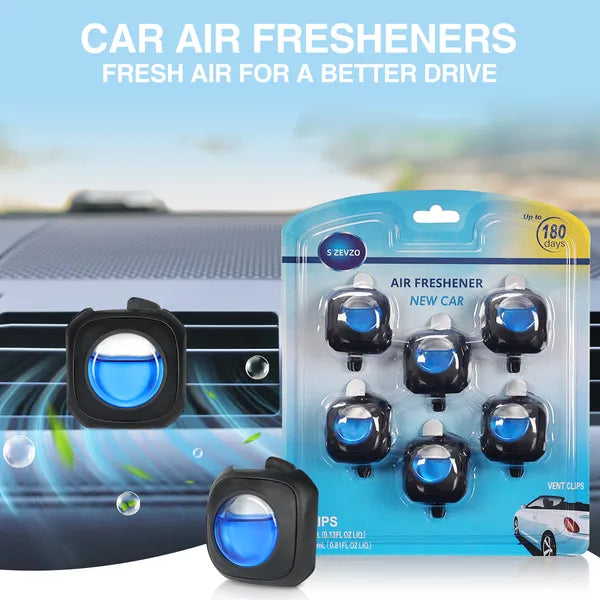 6-Pack New Car Scent Vent Clip Air Freshener Long Lasting