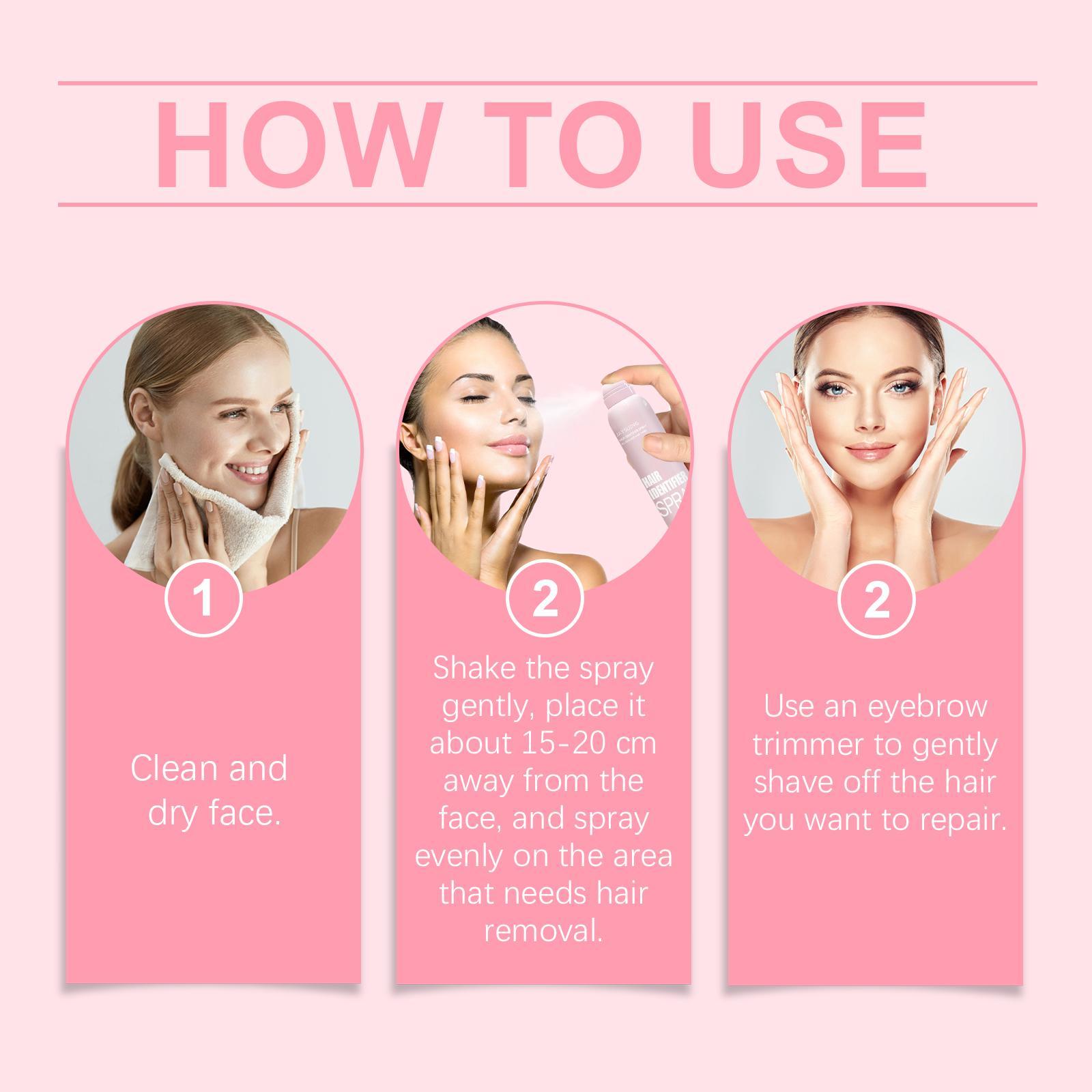 Gentle Facial Hair Removal Spray for Smooth and Clean Looking Skin
