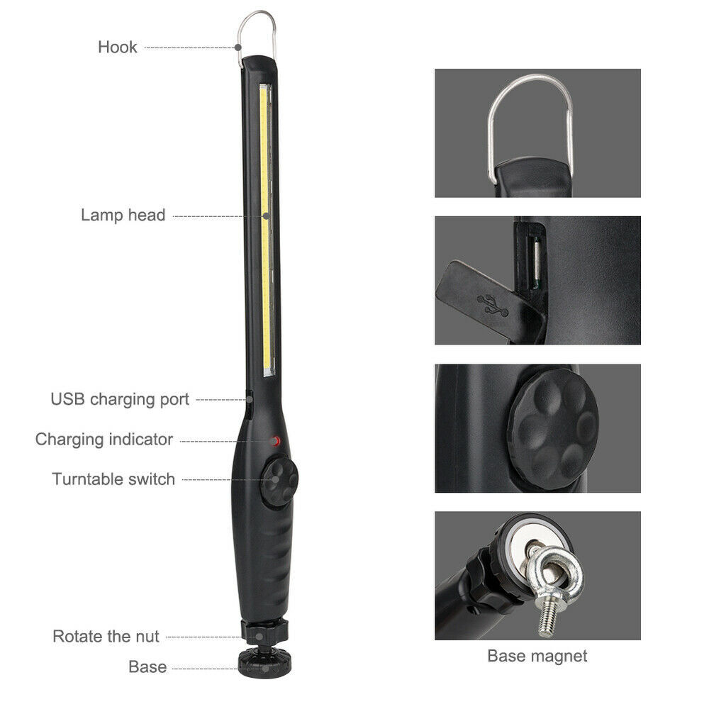 Ultra Bright Magnetic LED Work Light Rechargeable Flexible Torch