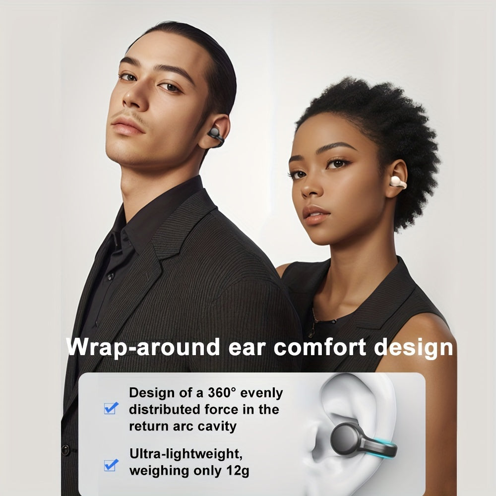 Open Ear Wireless Clip Earbuds with Long Battery Sports Fit