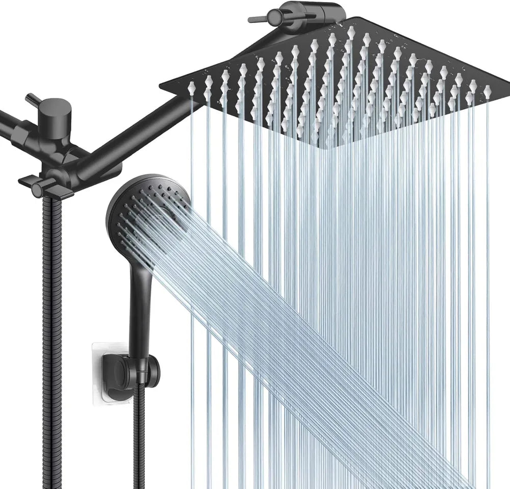 8 Inch Rain Shower Head Combo With Handheld Matte Black