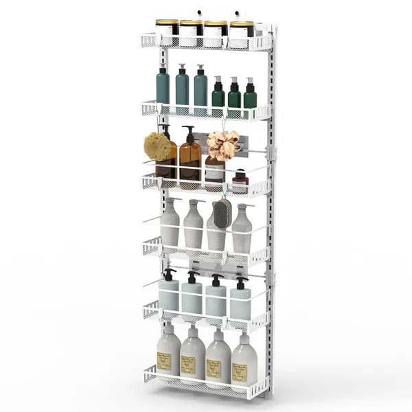 Over Door Pantry Organizer 6 Tier Carbon Steel Storage System