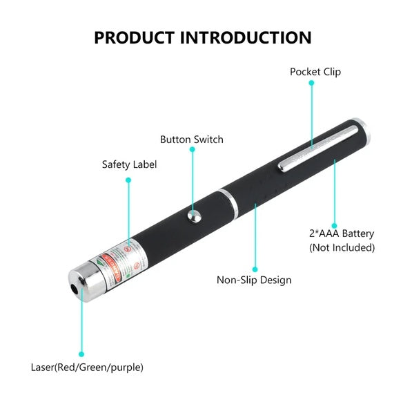 3 Pack Laser Pointer Pens Red Green Blue Long Range Beam