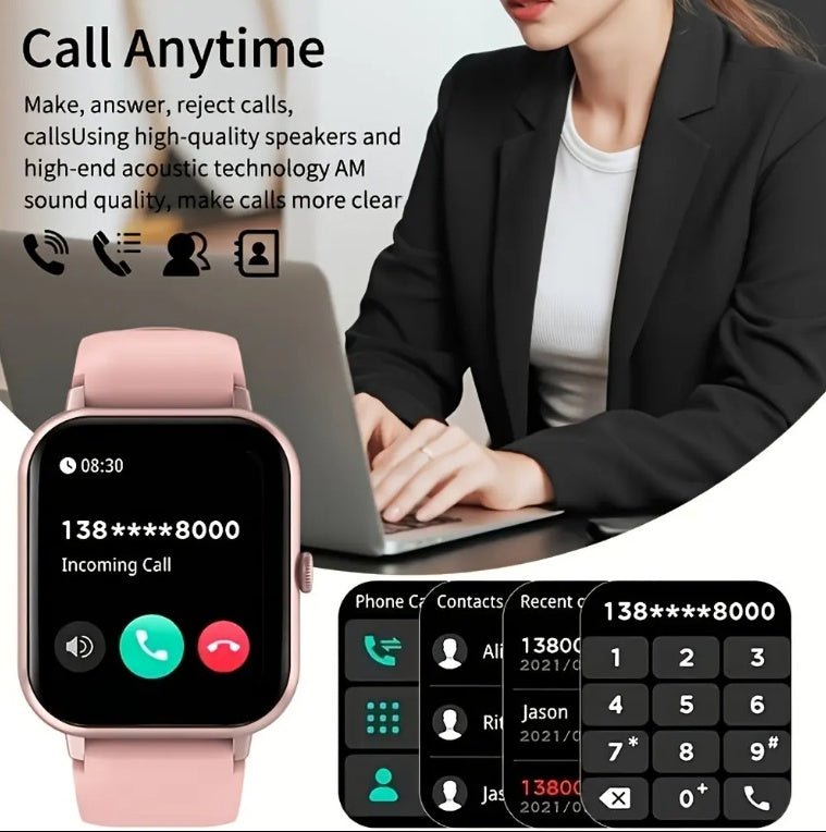 ZL54CJ Square Smartwatch Bluetooth Call Heart Rate Fitness Tracker