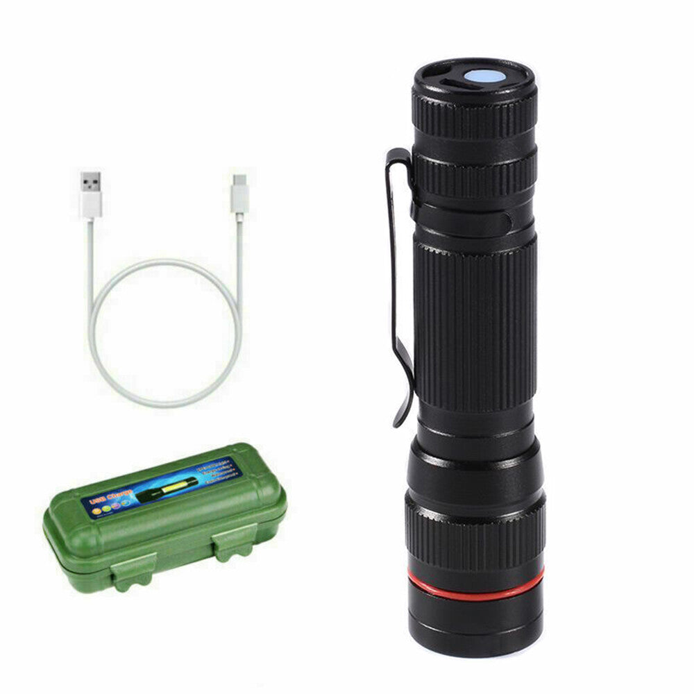 Ultra Bright Tactical LED Flashlight USB Rechargeable Mini Torch