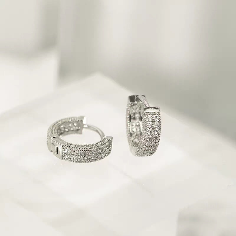Luxury Zircon Hoop Earrings for Men Stylish Hip Hop Jewelry