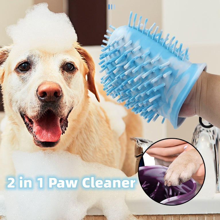 2 In 1 Dog Paw Cleaner Cup Pet Foot Cleaning Brush