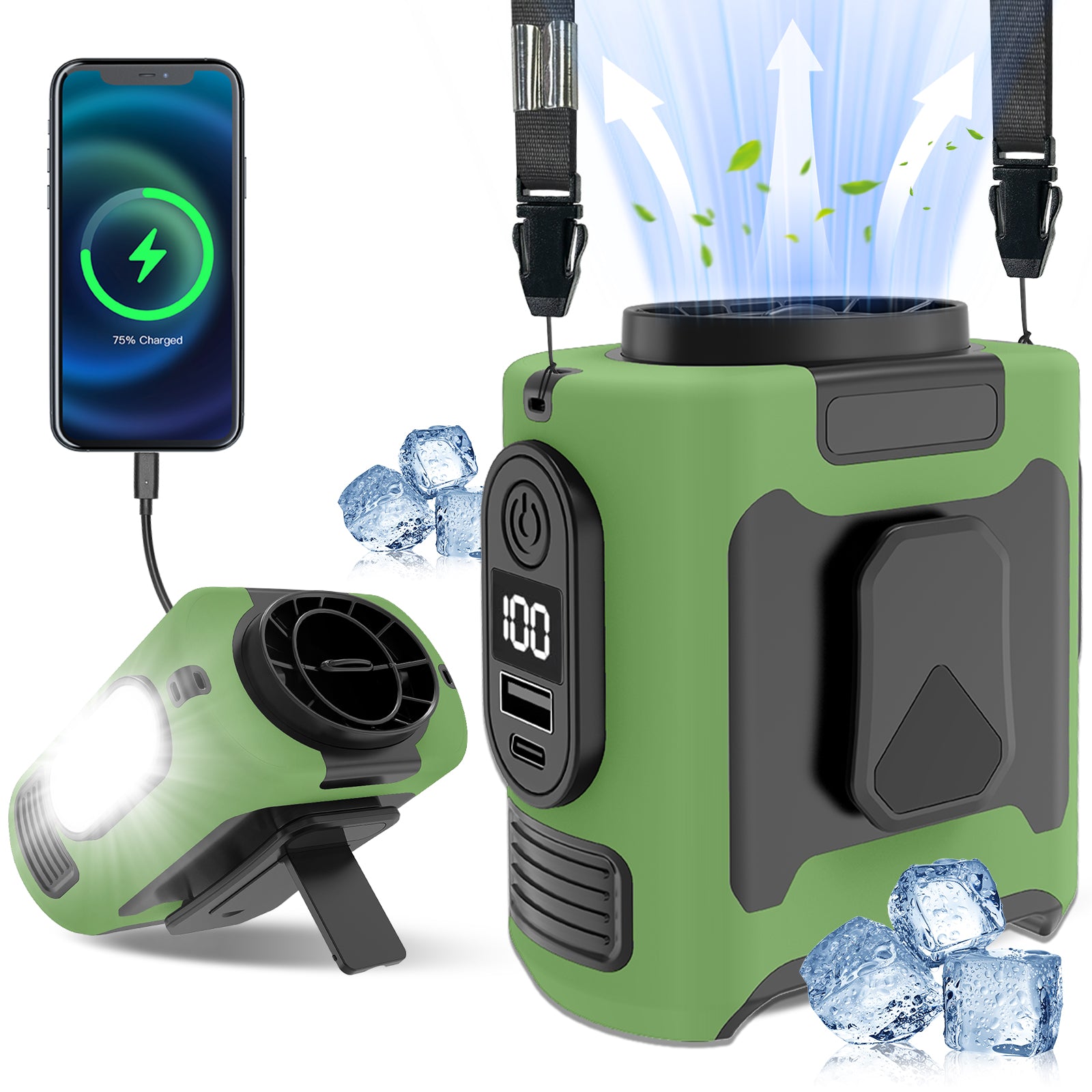Powerful Portable Waist Fan Rechargeable Clip Cooling Fan