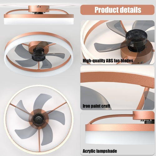 Slim Ceiling Fan with Light Dimmable LED Remote 6 Speed