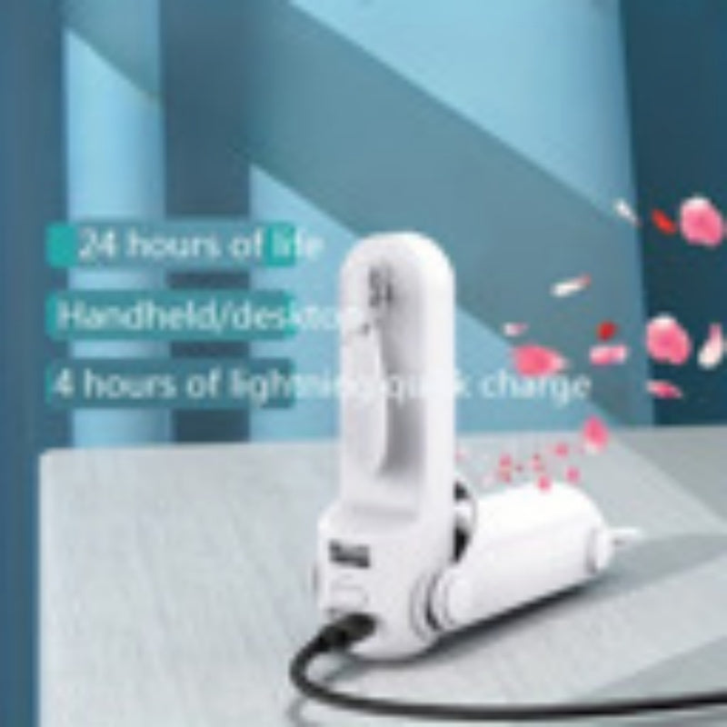 Portable 3-in-1 Folding Mini Fan Power Bank Flashlight Device