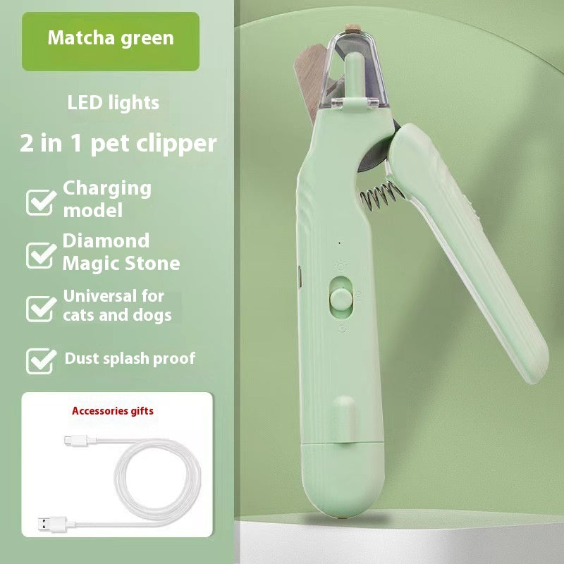Premium 2in1 Pet Nail Clipper LED Light Safe Grooming Trimmer