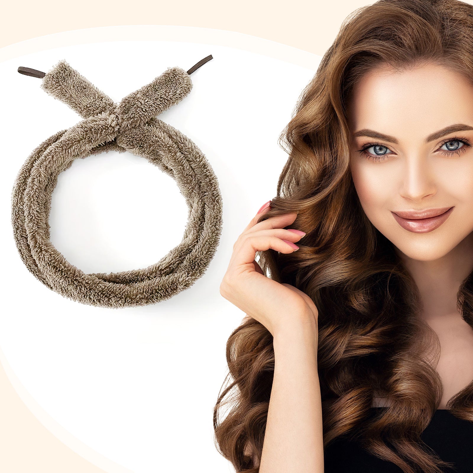 Satin Heatless Hair Curler Overnight Soft Wave Styling Rod Set