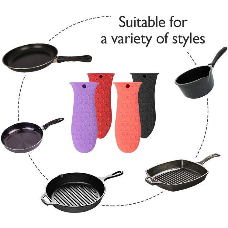 3-Piece Silicone Handle Covers for Cast Iron Skillets Set