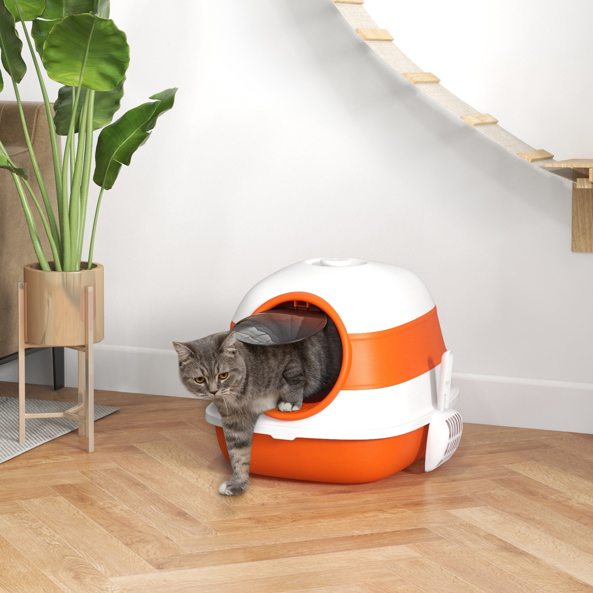 Premium Dome Covered Cat Litter Box with Lid for Privacy and Clean