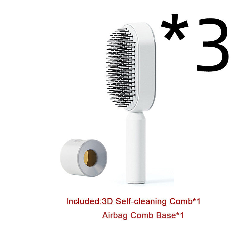 Self Cleaning Hair Brush with Scalp Massage & Detangling