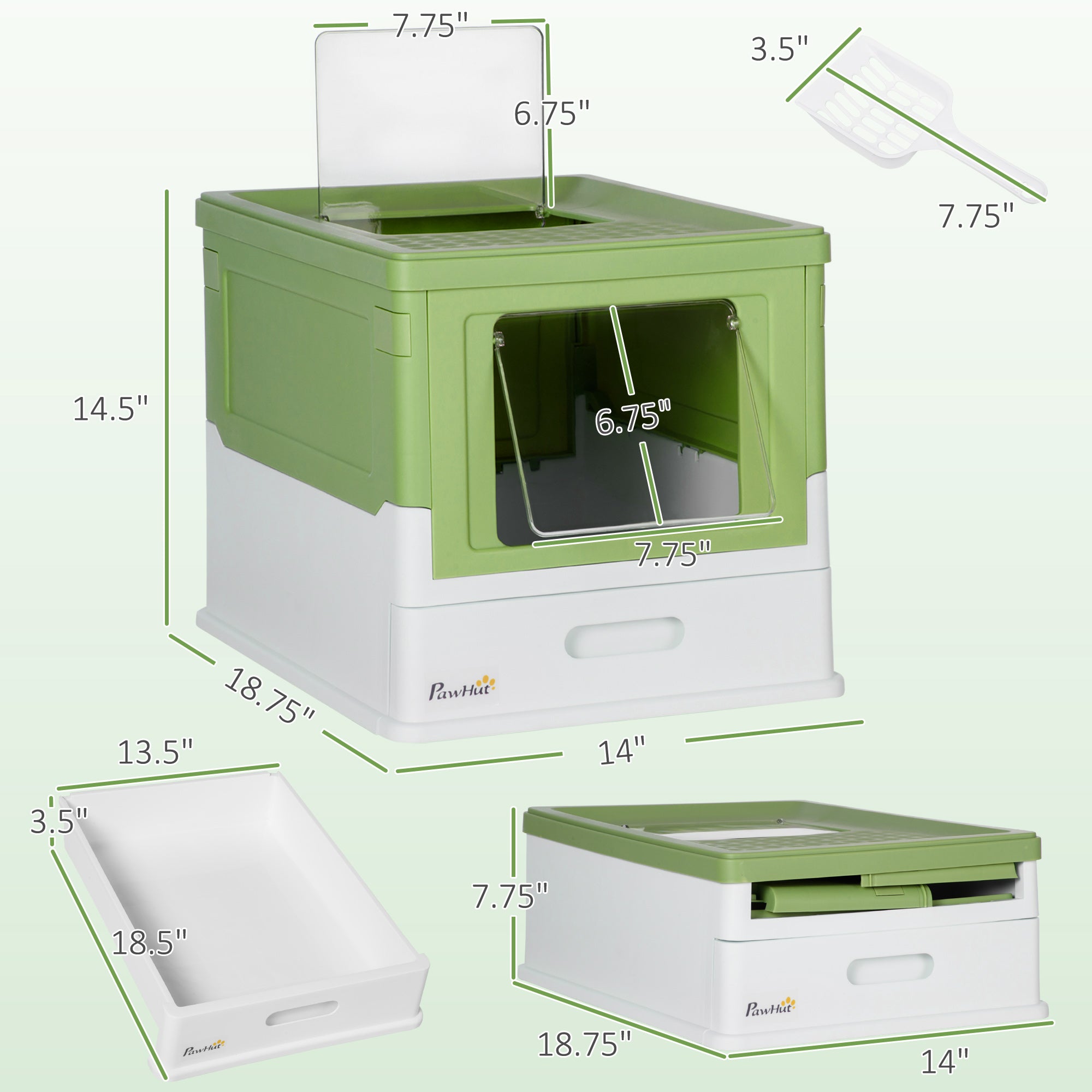 Fully Enclosed Cat Litter Box with Front Entry & Top Exit – Odor Control Cat Toilet