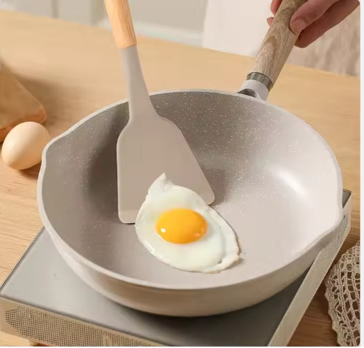 12PCS Non-Stick Silicone Kitchen Utensils Set with Wooden Handles