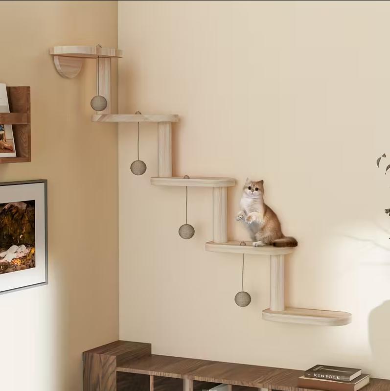 DIY Modular Cat Wall Climbing Frame – Wall-Mounted Multi-Level Cat Activity Center