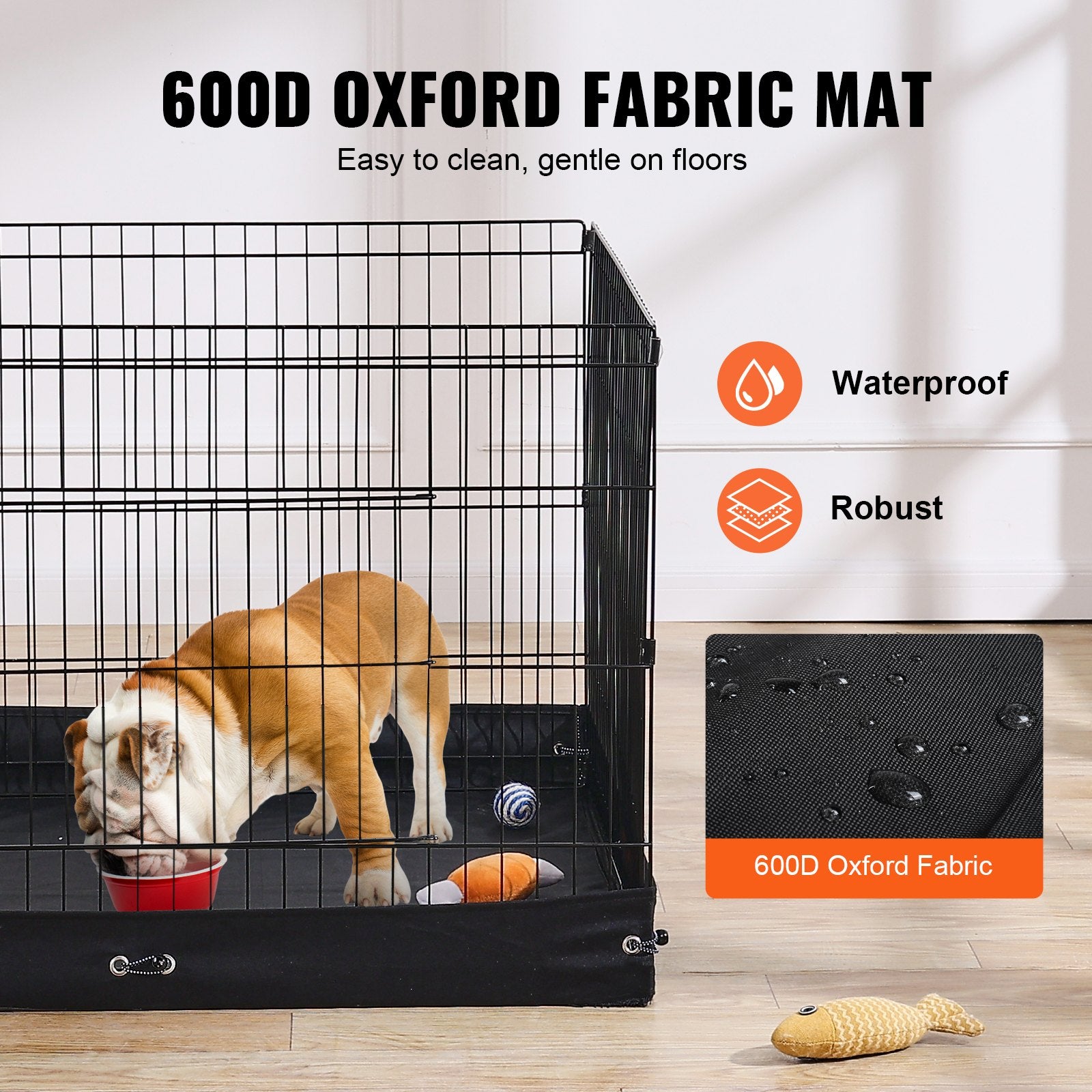 36-Inch Foldable Dog Playpen with Bottom Pad – 4-Panel Metal Exercise Pen for Pets