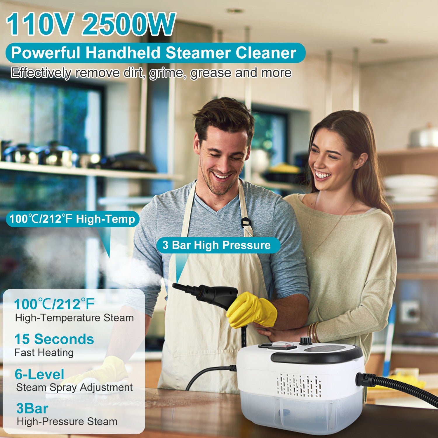 2500W Handheld Steamer Cleaner High Pressure Steam Machine
