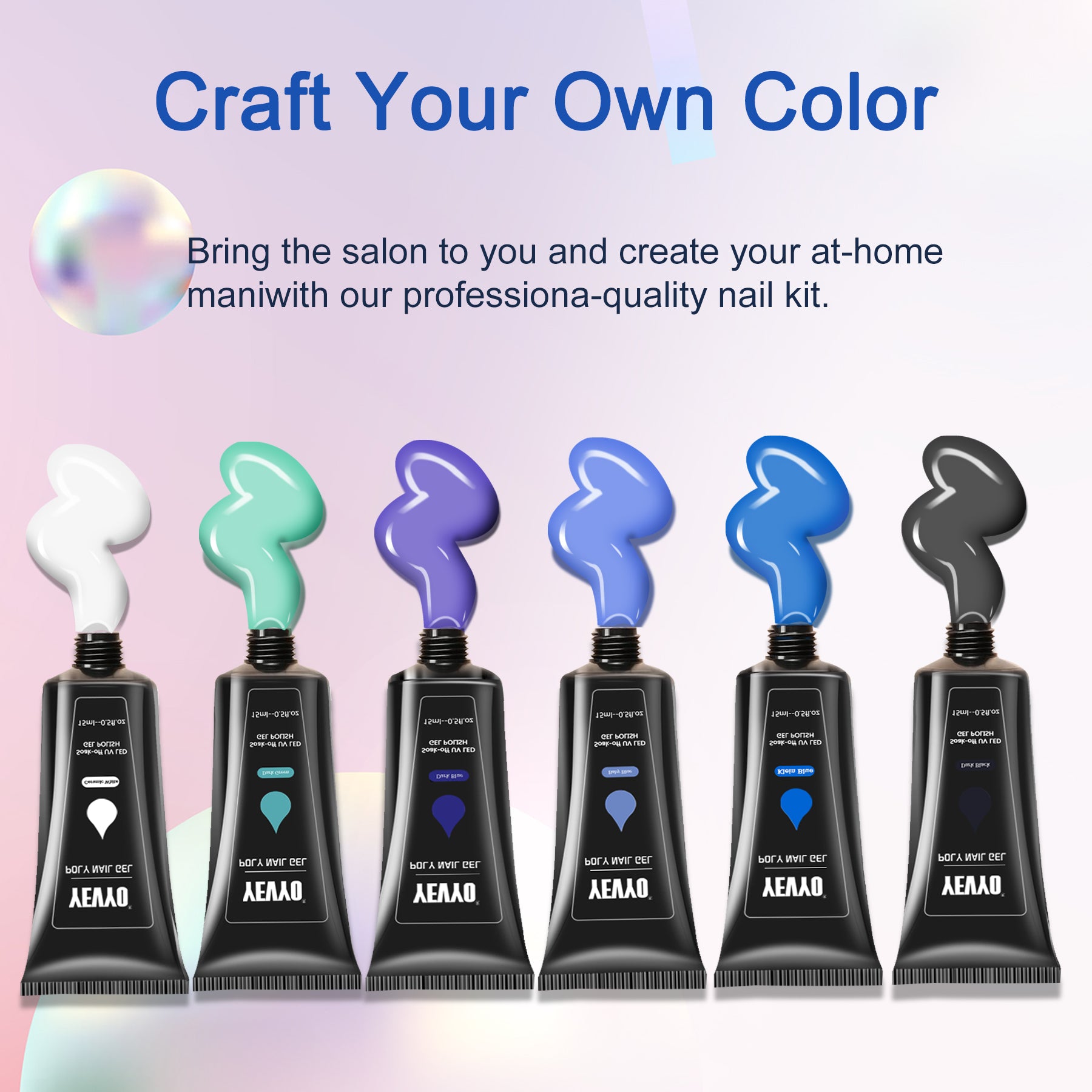 6PCS Polygel Nail Kit with UV Lamp and Builder Tools for Beginners
