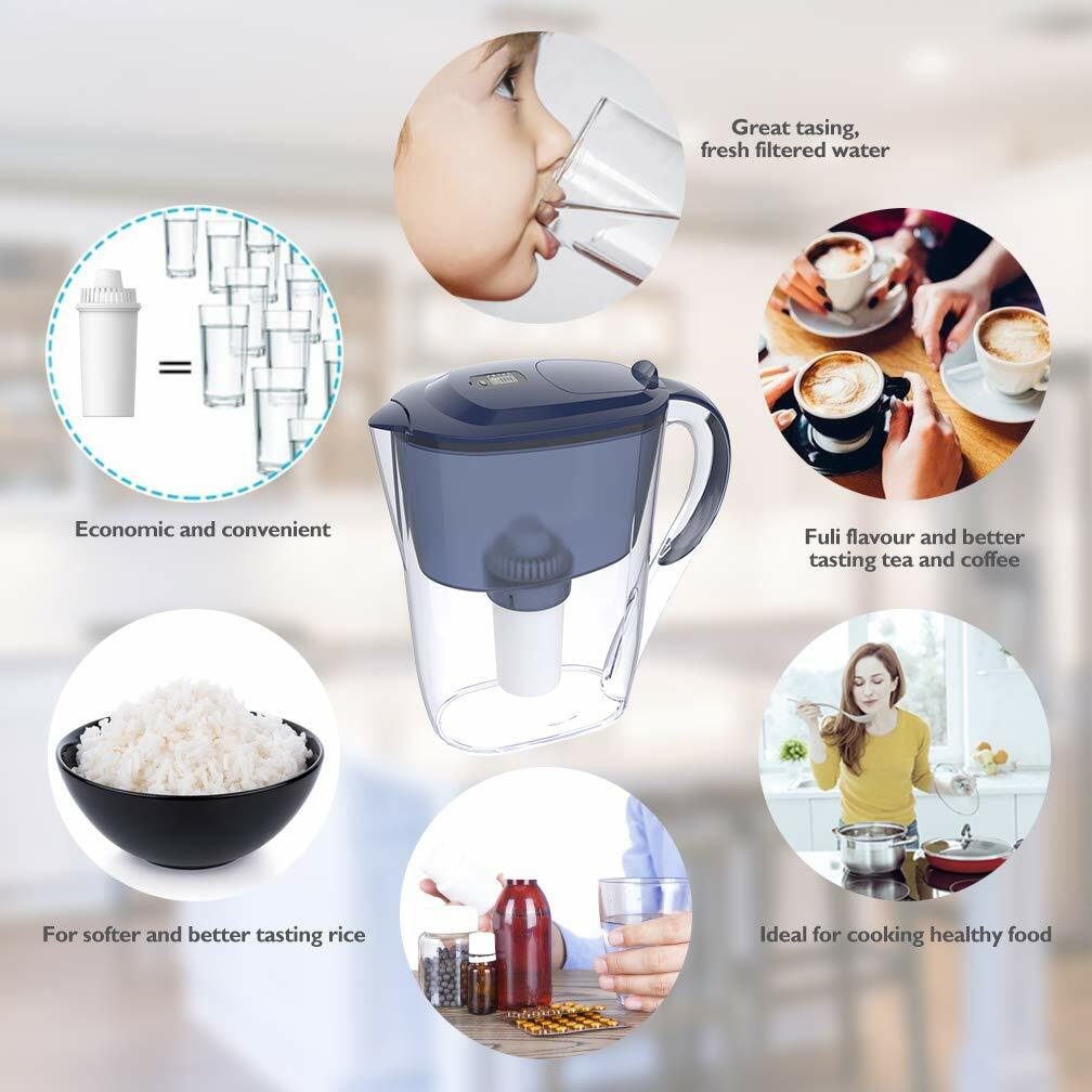 10 Cup Water Filter Jug With Electronic Indicator Cartridge