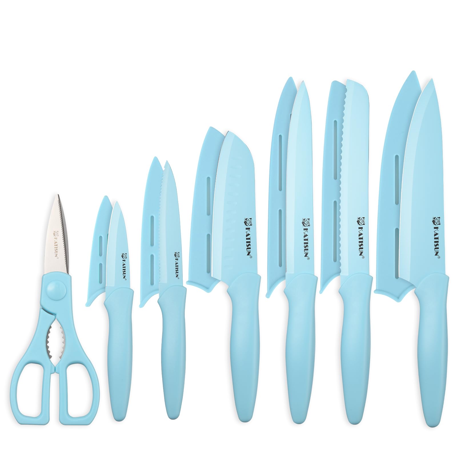 Premium Kitchen Knife Set Non Stick Stainless Steel with Covers