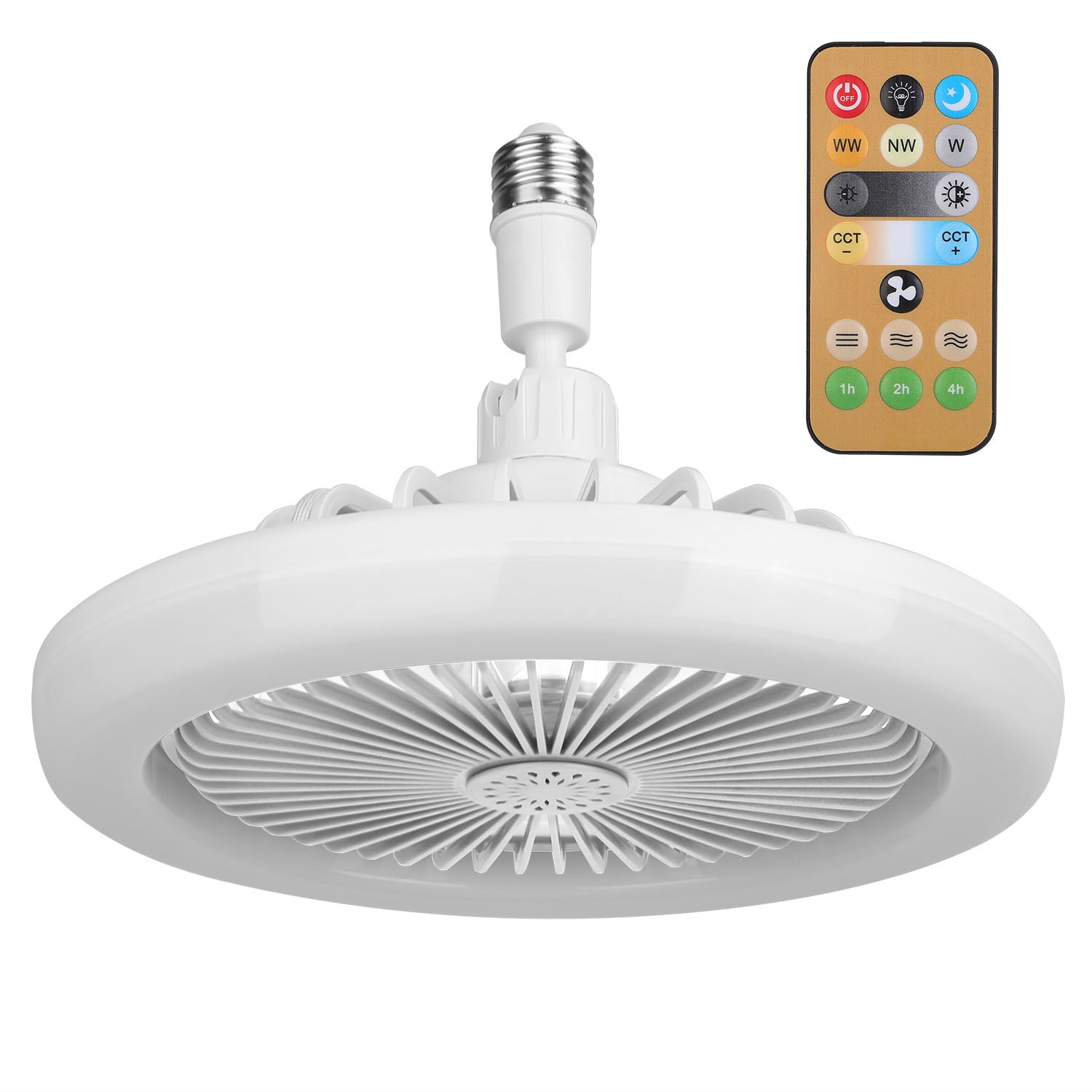 Ceiling Fan Light E27 Remote Control Dimmable 3 Speed Timer