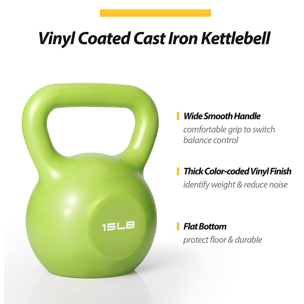 15lbs Set Vinyl Coated for Women Home Gym Workout with Comfortable Wide Handle