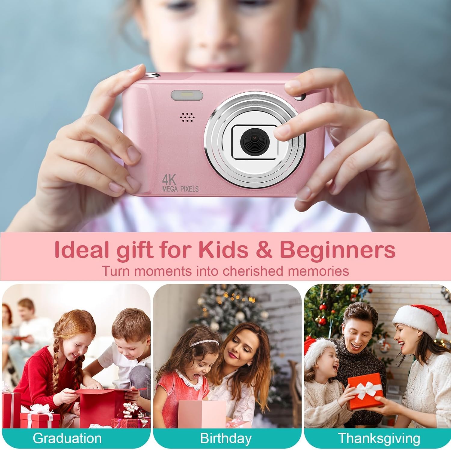 Kids Digital Camera 48MP 1080P with 32GB SD Card Z6 Fun Gift