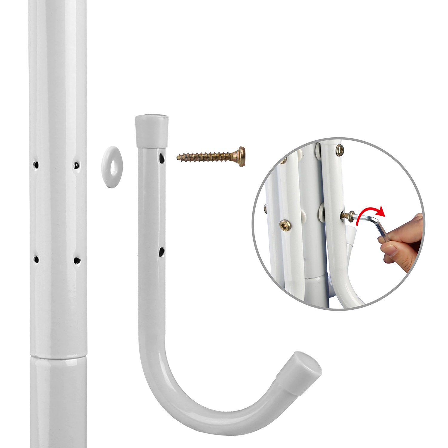 Modern Standing Coat & Hat Rack Organizer with Multi Hooks
