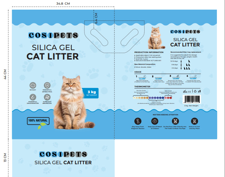 Premium Silicone Indicator Cat Litter for Odor Control and Hygiene