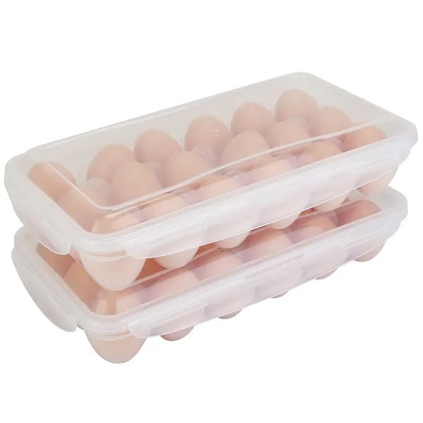 2PCS Stackable Plastic Egg Storage Box Rack